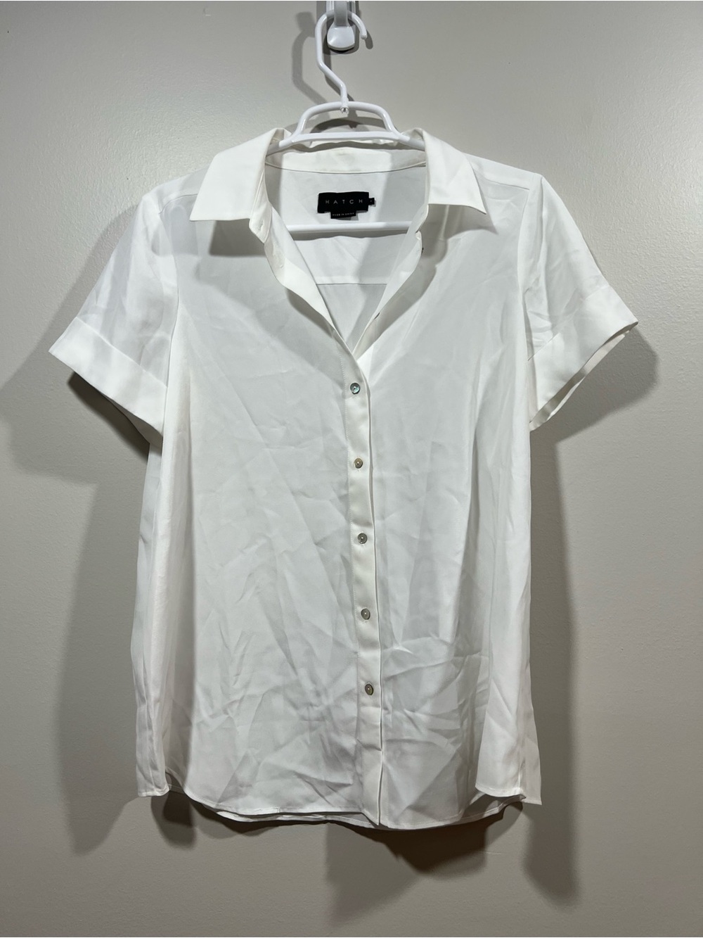 Hatch Maternity White Button Front Shirt Size Small